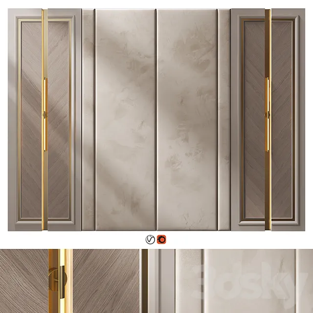 Headboard Wall Panel Decor 116 3D Model