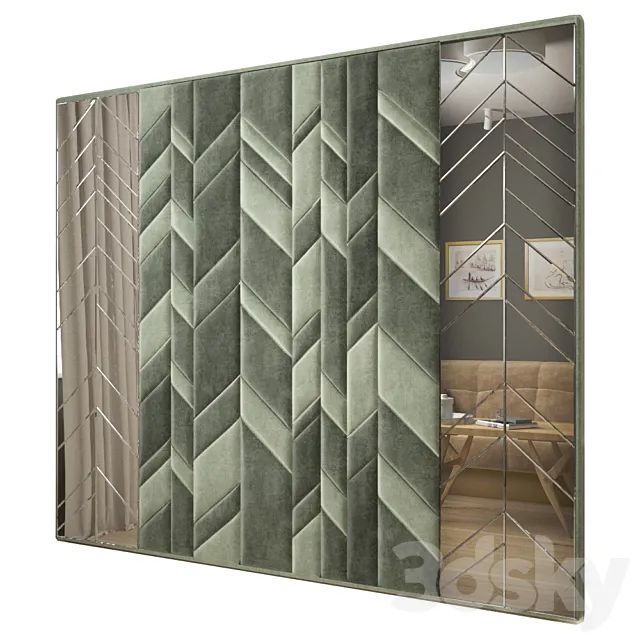 Headboard with a mirror 3D Model