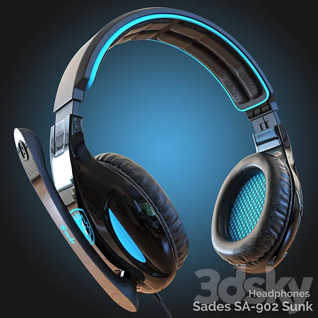 Headphones Sades SA-902 3D Model
