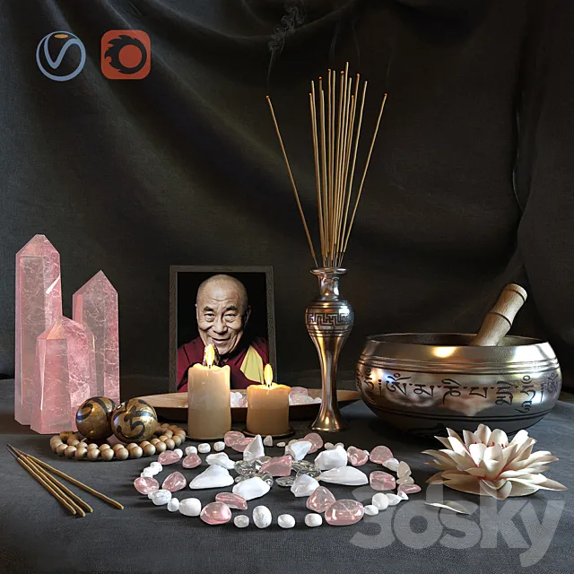 Healing Meditation Set 01 3D Model