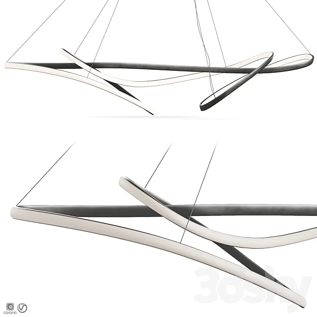 Heals Ribbon LED Pendant Lamp XL3 3D Model Heals Ribbon LED Pendant Lamp XL3 3D Model