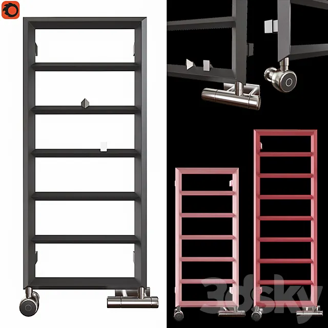 Heated towel rail Terma Diamond 400 3D Model Heated towel rail Terma Diamond 400 3D Model