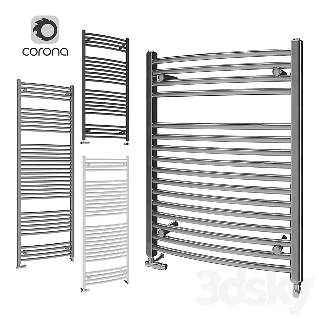 Heated towel rails Zehnder Aura Bow 3D Model Heated towel rails Zehnder Aura Bow 3D Model