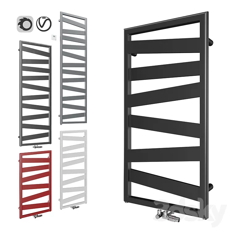 Heated towel rails Zehnder Kazeane 3D Model Heated towel rails Zehnder Kazeane 3D Model