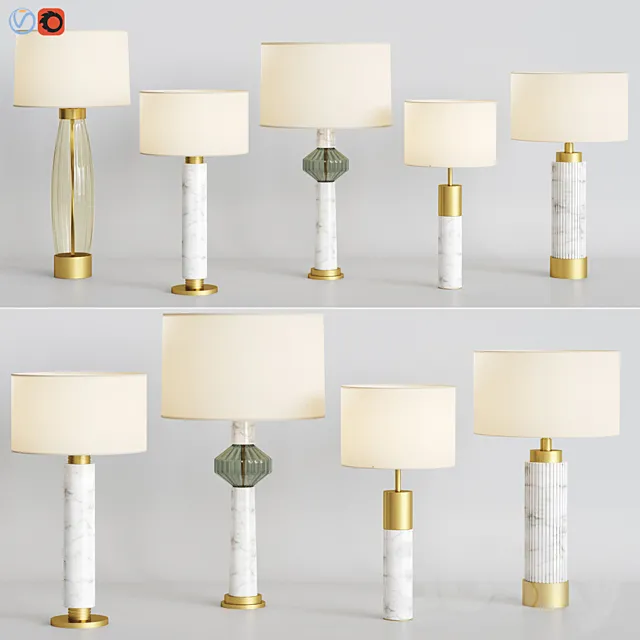 Heathfield Table Lamp Set 3D Model
