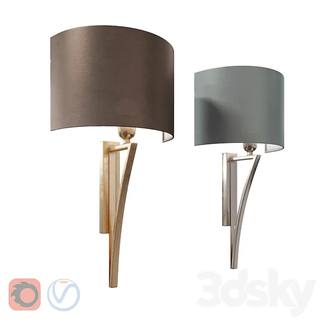 Heathfield Yves Nickel Wall Light 3D Model