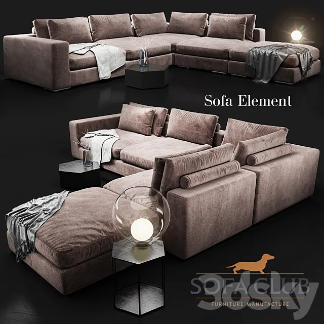 Heating Element Sofa Club 3DModel Heating Element Sofa Club 3DModel