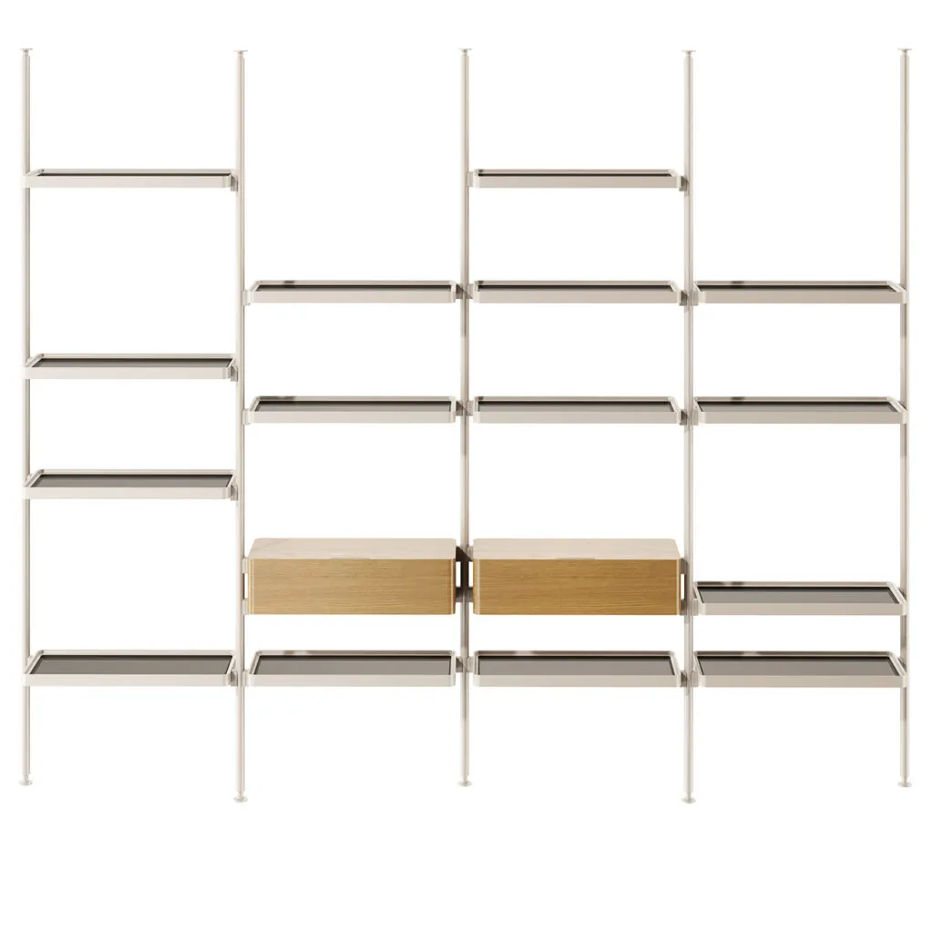 Hector Modular Bookcase with Drawers by Molteni&C