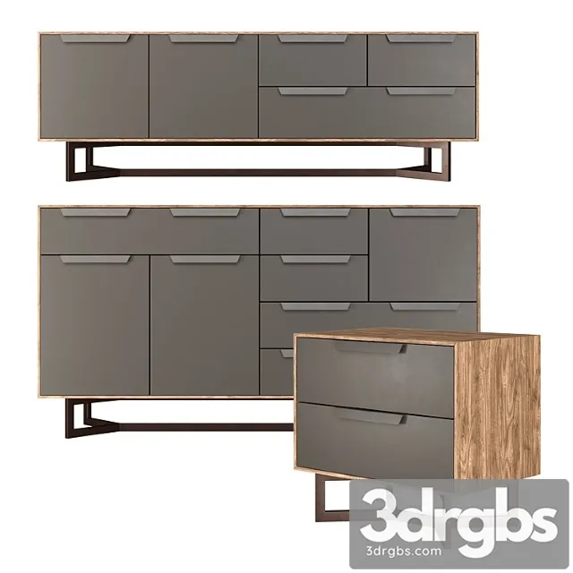 Hedberg nightstand chest of drawers tv stand 2 3D Model Download