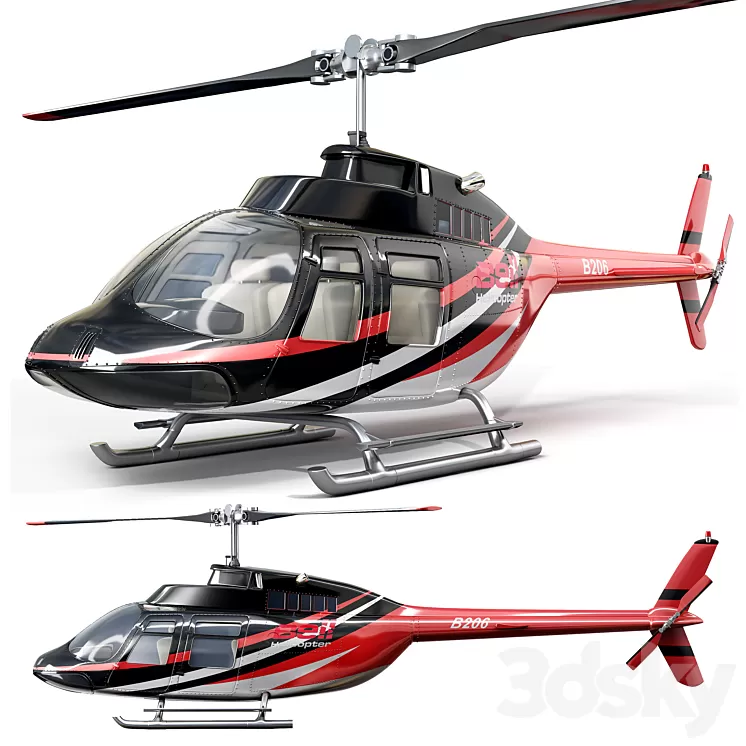 Helicopter Bell 206 3d Model 3dsky Decor Helper