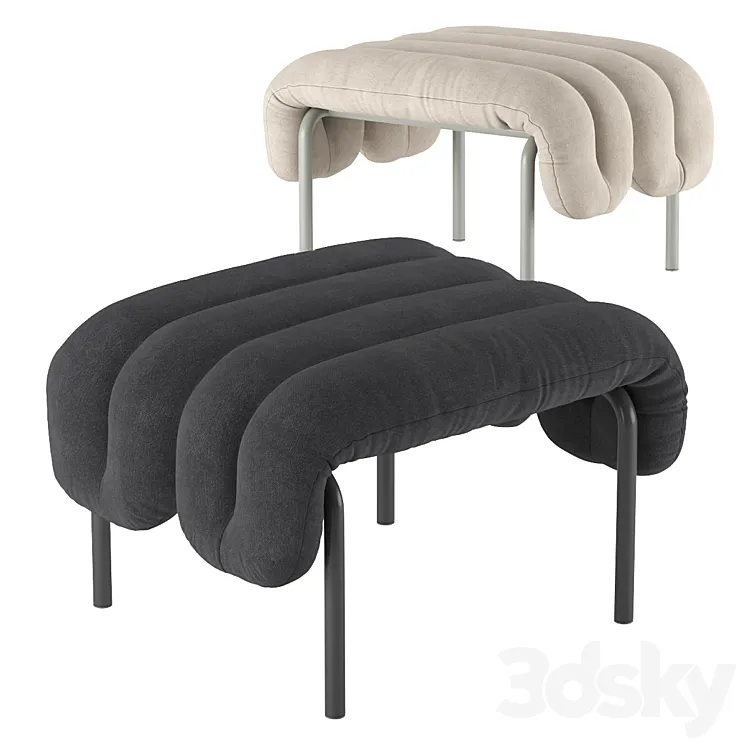Hem. Puffy Ottoman. 3D Model Free Download