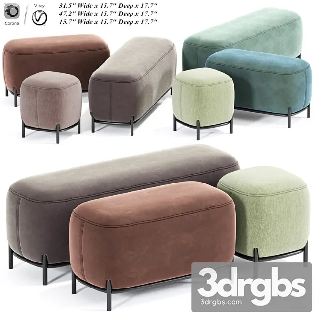 Hemlock Ottoman 3D Model Download