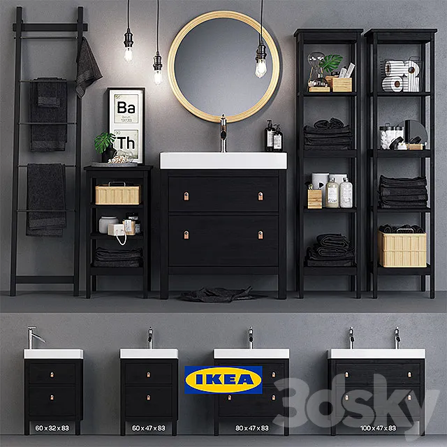 Hemnes Bath Set 3D Model Hemnes Bath Set 3D Model