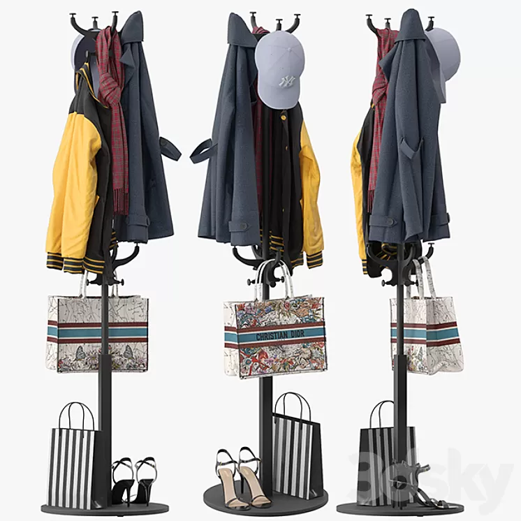 HEMNES Hat and coat stand 3D Model Free Download