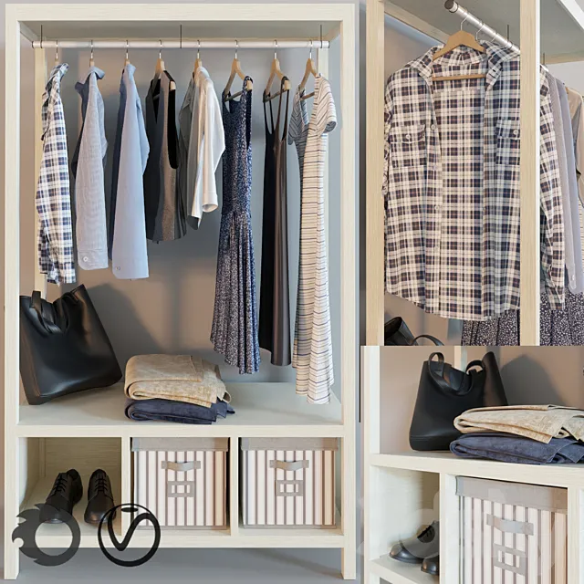 HEMNES open wardrobe 3D Model