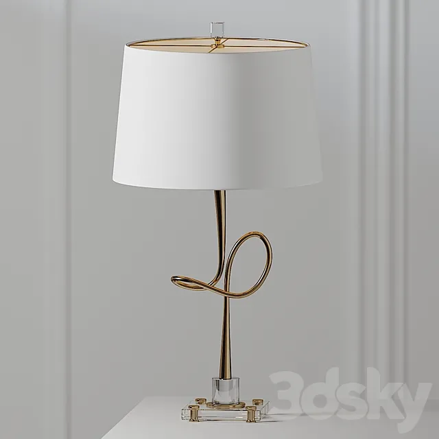 Hensley 30.25 in. Gold _ Clear Table Lamp 3DModel
