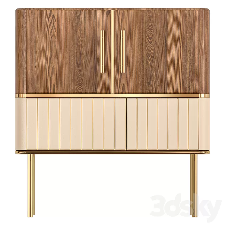 Hepburn cabinet with insides. 3D Model Hepburn cabinet with insides. 3D Model