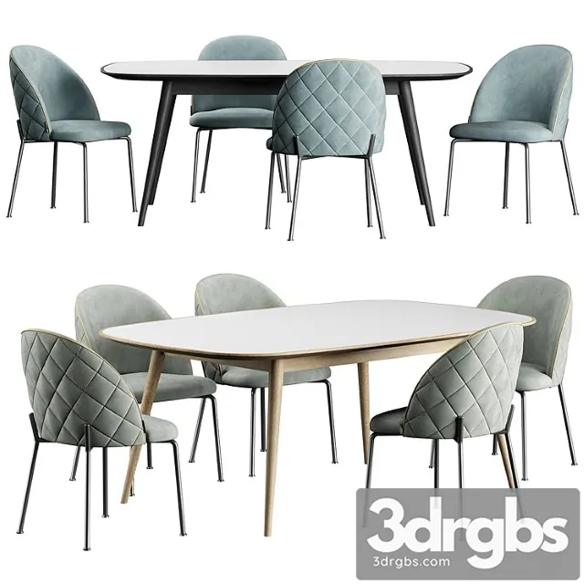 HER 042 G Dijon Table Dijon Chair 3D Model Download