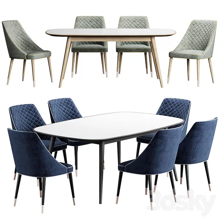 HER 042 G Mido table Konyshev chair 3D Model