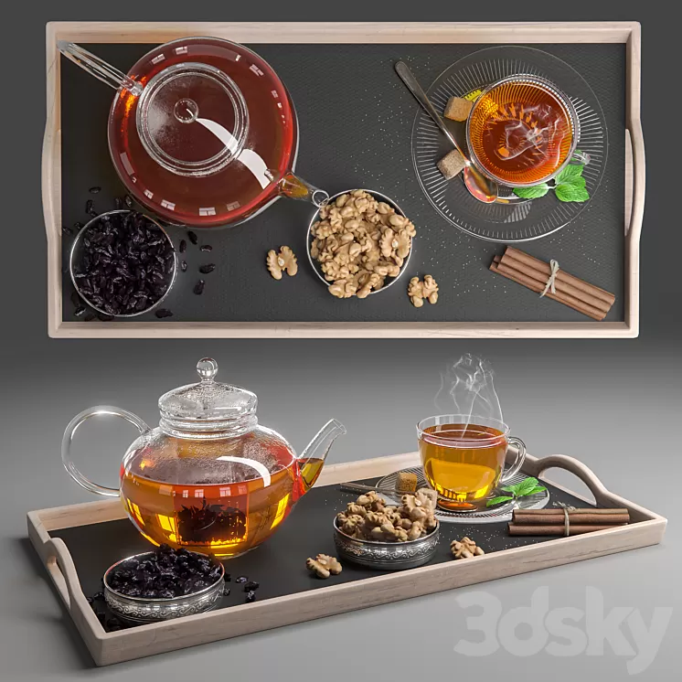 Herbal Tea Set 3D Model