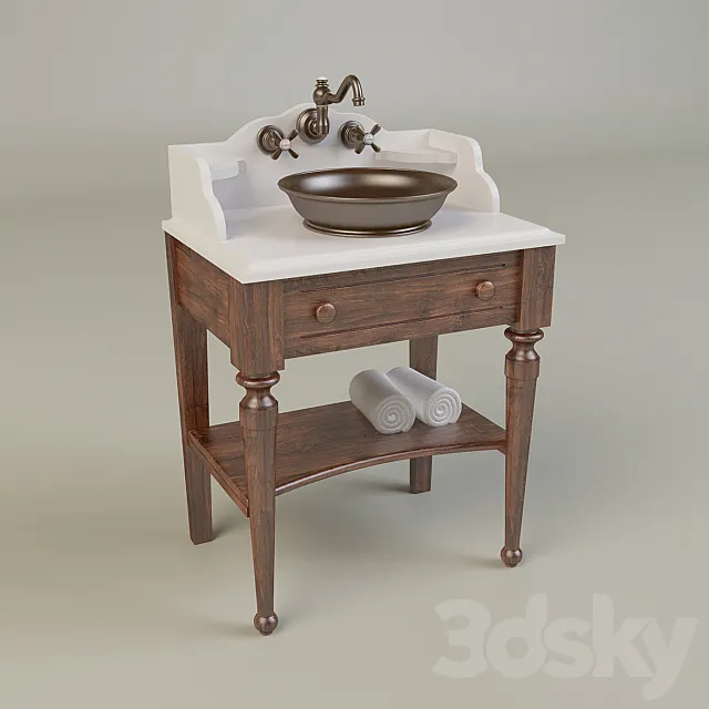 Herbeau Bonne Maman 5830.63 Bathroom Cabinet 3D Model Herbeau Bonne Maman 5830.63 Bathroom Cabinet 3D Model