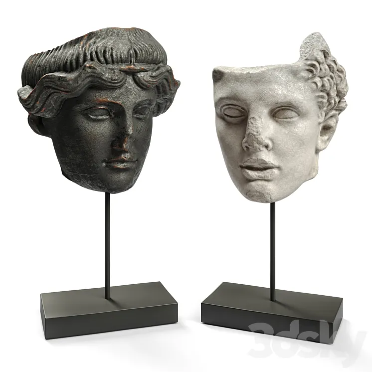 Hercules and Orpheus heads SCULPTURE 3D Model Free Download