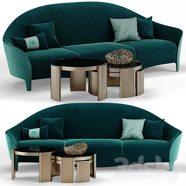 Heritage Cortes sofa 3D Model