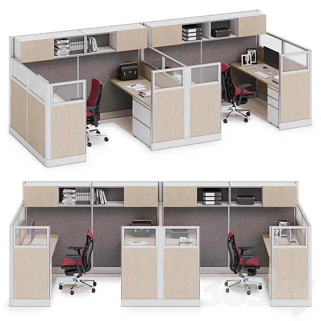 Herman Miller Action Office System (v11) 3D Model