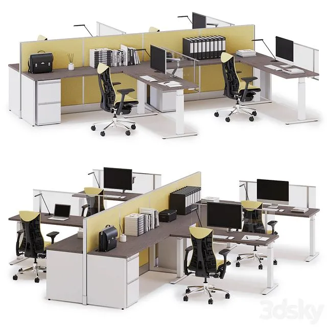 Herman Miller Action Office System (v7) 3D Model