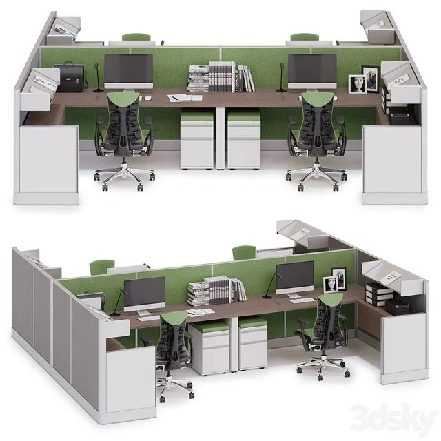 Herman Miller Action Office System (v8) 3D Model
