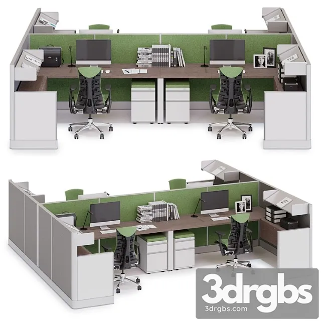 Herman Miller Action Office System V8 3D Model Download