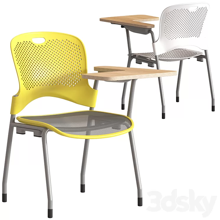 Herman Miller Caper Stacking Chair with table 3D Model