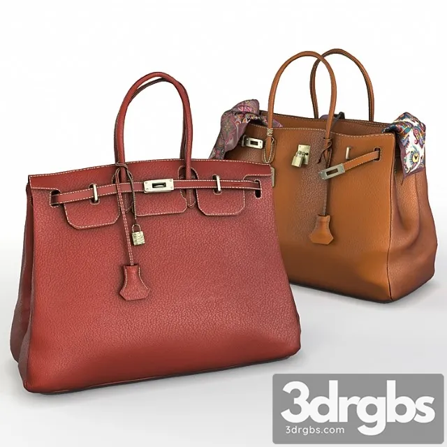 Hermes birkin handbags 3D Model Download
