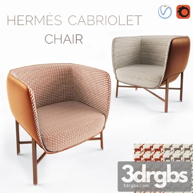 Hermes cabriolet chair 2 3D Model Download