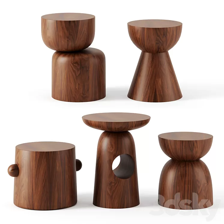Hew Side Tables by DWR 3D Model Hew Side Tables by DWR 3D Model