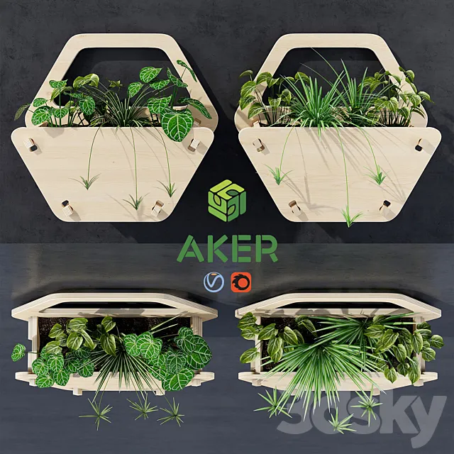 Hexagon wall planter 3D Model Hexagon wall planter 3D Model