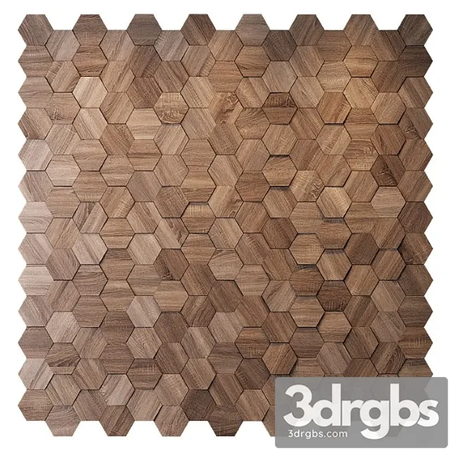 Hexagon wood panel 3D Model Download