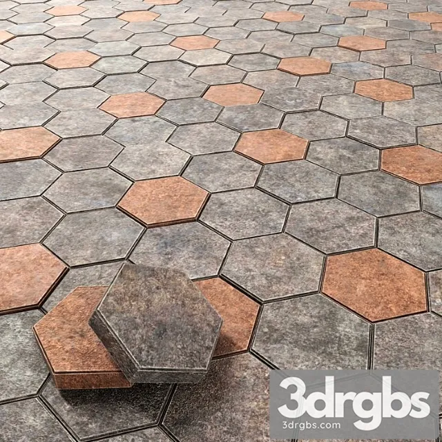 Hexagonal Cobbles 3D Model Download
