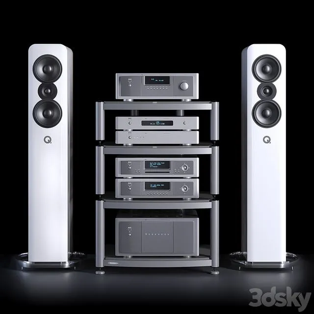Hi-fi kit NAD and Q acoustics 3D Model