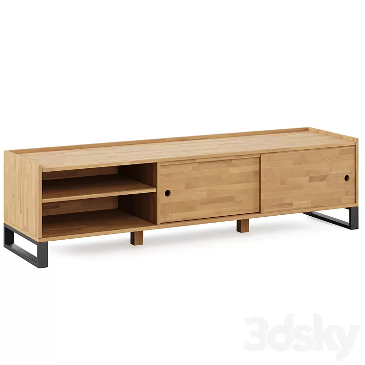 Hiba Solid Oak & Steel TV Unit 2 by LA REDOUTE INTERIEURS 3D Model Hiba Solid Oak & Steel TV Unit 2 by LA REDOUTE INTERIEURS 3D Model