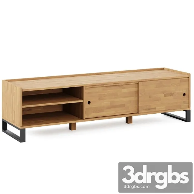 Hiba solid oak & steel tv unit 2 by la redoute interieurs Hiba solid oak & steel tv unit 2 by la redoute interieurs