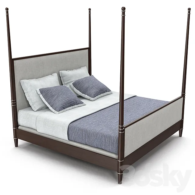 Hickory furniture – Tompkins bed 3D Model Hickory furniture – Tompkins bed 3D Model