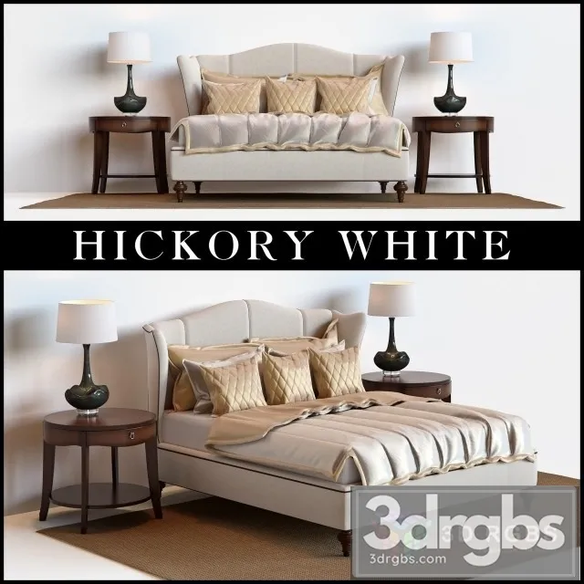 Hickory White Bed 3D Model Download