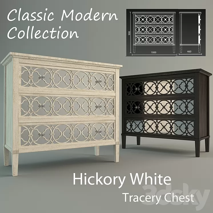 Hickory White Tracery Chest 3D Model