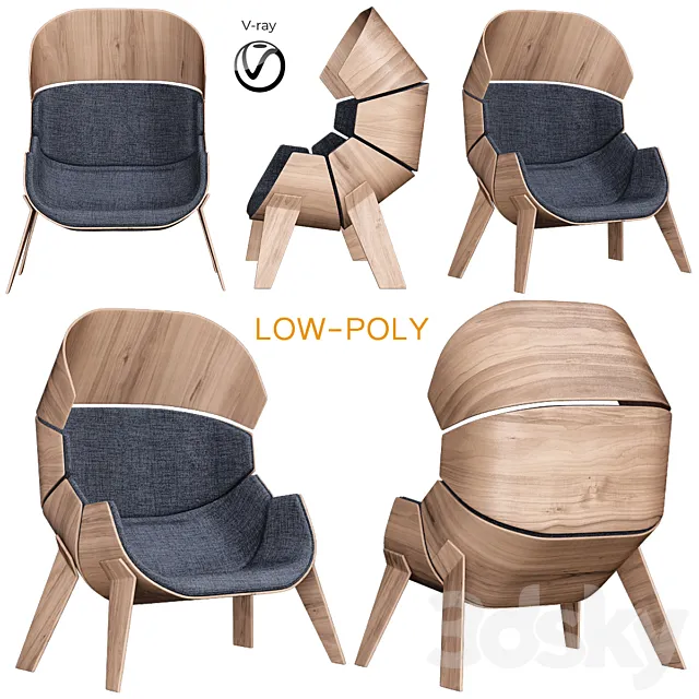 Hideaway Chair (low poly) 3DModel Hideaway Chair (low poly) 3DModel