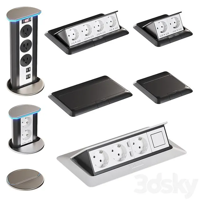 Hiden socket set 3D Model Hiden socket set 3D Model