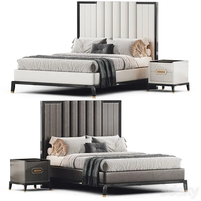 High End Art Deco Style Bed 3D Model