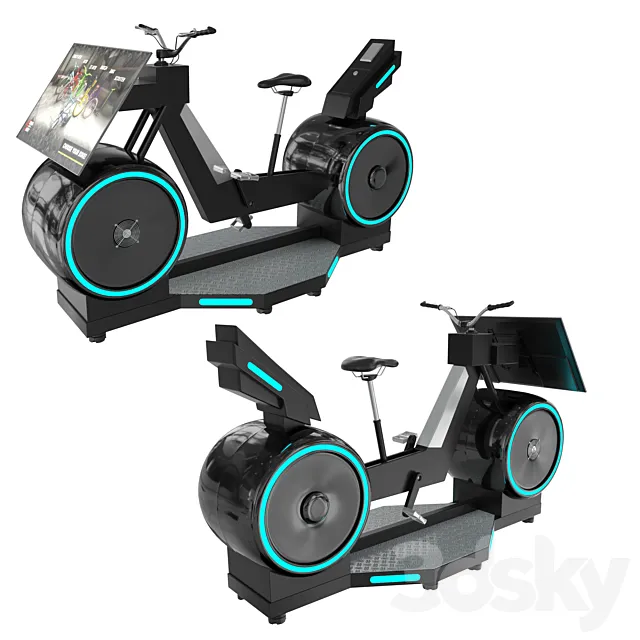 High Profit Vr Bike Arcade Game Machine 9d Bicycle Simulator 3D Model