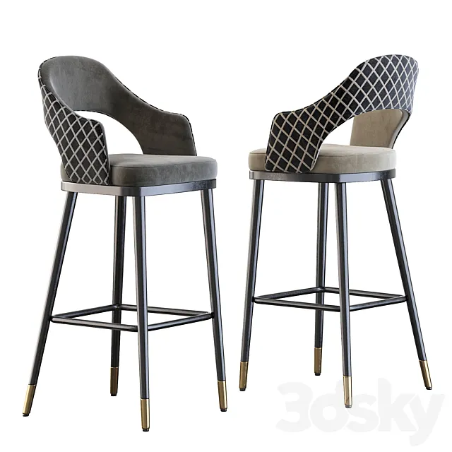 High Quality Solid Wood Soft Stainless Steel Barstool 3DModel High Quality Solid Wood Soft Stainless Steel Barstool 3DModel
