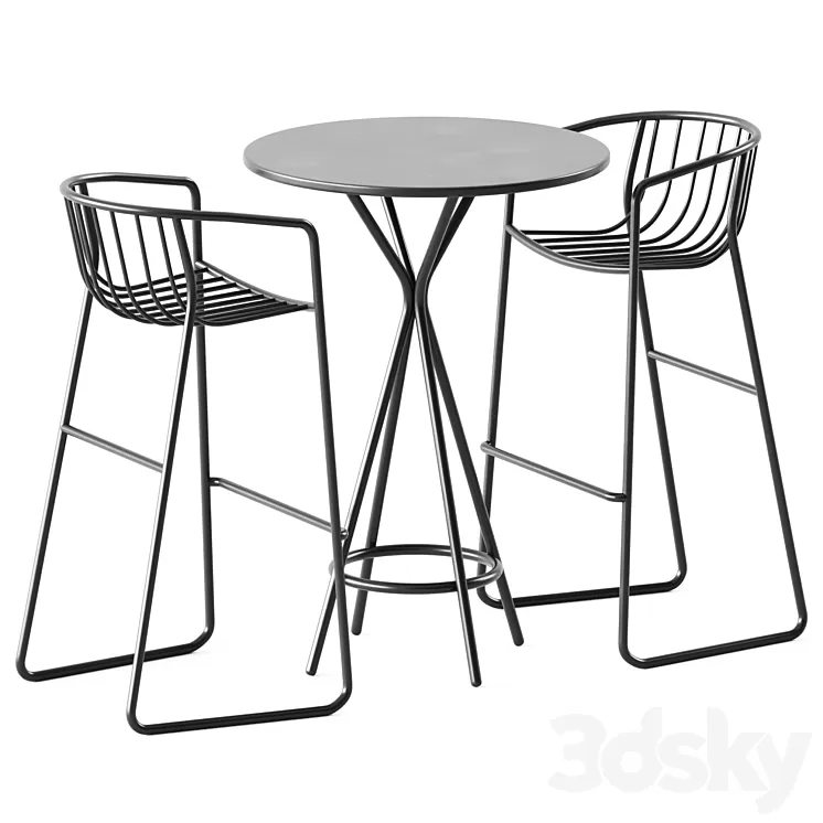 High Table Crona steel by Brunner and Bar Stool Randa Nude ST by Arrmet / Outdoor Furniture 3D Model